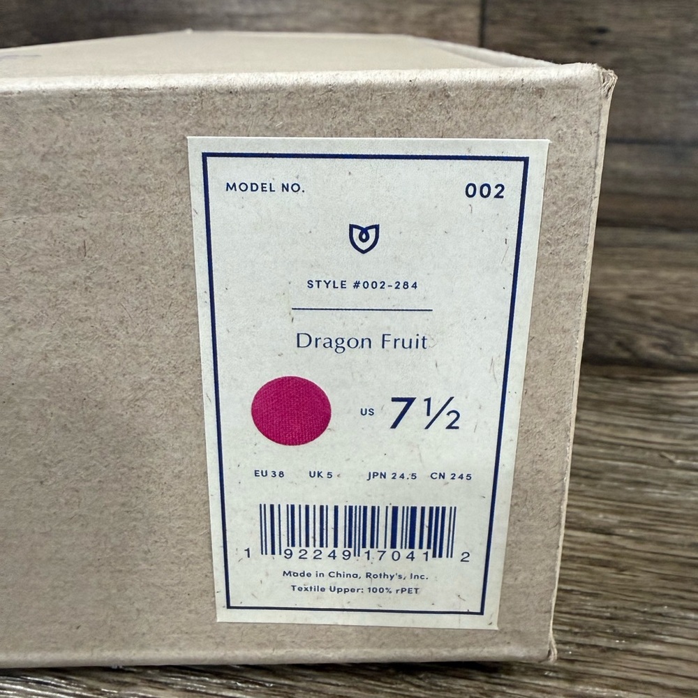 Rothy's Pointy Toe Flat DRAGON FRUIT NEW SZ 7.5 - Picture 9 of 12